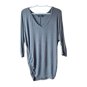 Made by Johnny Gray Ruched Tunic Top Women's Large Dolman V Neck USA
